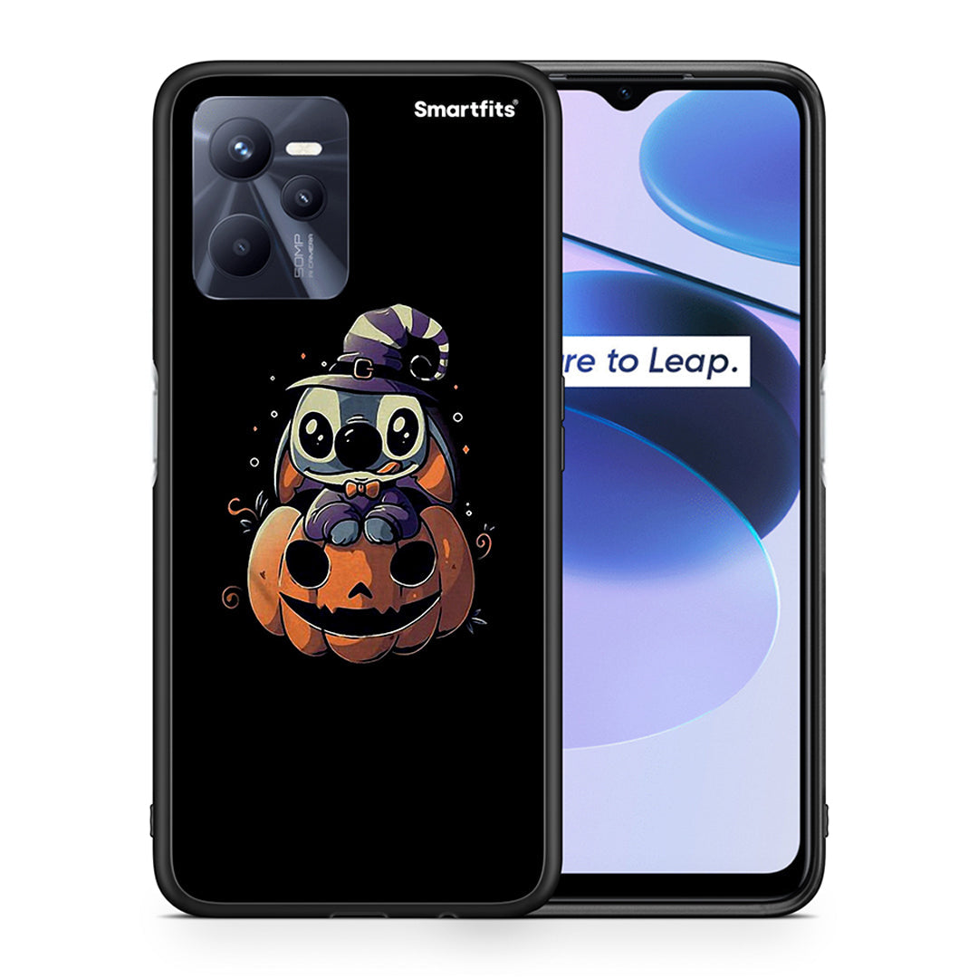 Θήκη Realme C35 Halloween Stitch από τη Smartfits με σχέδιο στο πίσω μέρος και μαύρο περίβλημα | Realme C35 Halloween Stitch case with colorful back and black bezels
