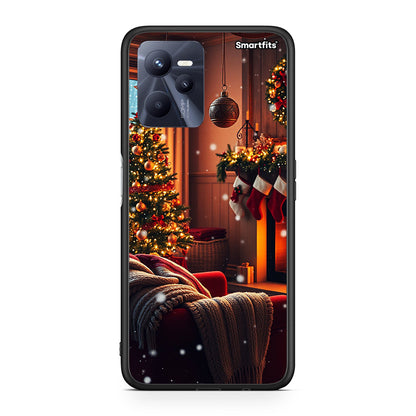 Realme C35 Home For Christmas θήκη από τη Smartfits με σχέδιο στο πίσω μέρος και μαύρο περίβλημα | Smartphone case with colorful back and black bezels by Smartfits