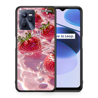 Thumbnail for Θήκη Realme C35 Juicy Strawberries από τη Smartfits με σχέδιο στο πίσω μέρος και μαύρο περίβλημα | Realme C35 Juicy Strawberries case with colorful back and black bezels