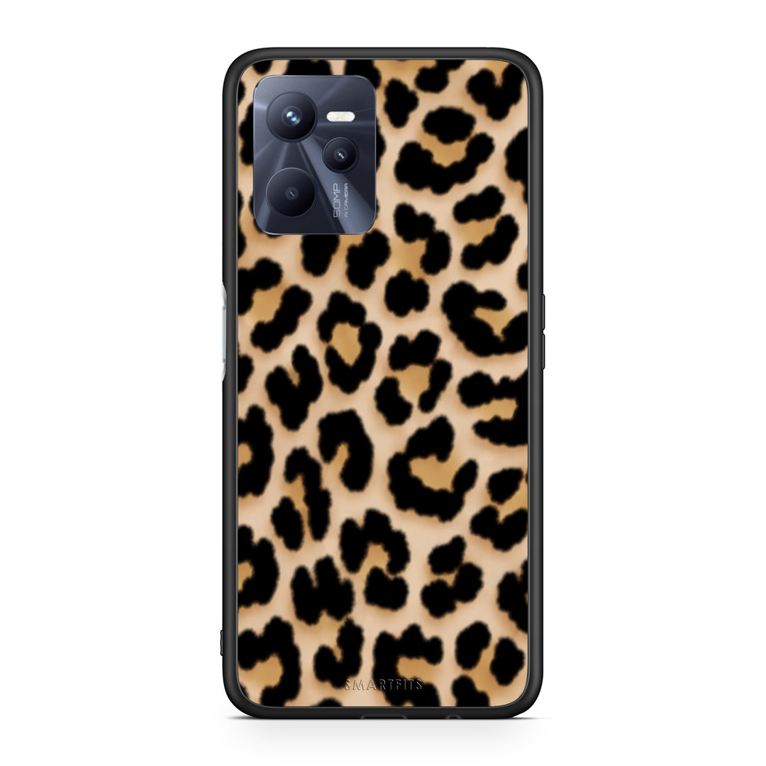 Θήκη Realme C35 / Narzo 50A Prime Leopard Print Tan Small από τη Smartfits με σχέδιο στο πίσω μέρος και μαύρο περίβλημα | Realme C35 / Narzo 50A Prime Leopard Print Tan Small case with colorful back and black bezels