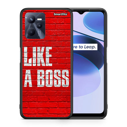 Θήκη Realme C35 Like A Boss από τη Smartfits με σχέδιο στο πίσω μέρος και μαύρο περίβλημα | Realme C35 Like A Boss case with colorful back and black bezels