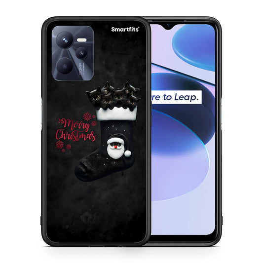 Θήκη Realme C35 Merry Cat Christmas από τη Smartfits με σχέδιο στο πίσω μέρος και μαύρο περίβλημα | Realme C35 Merry Cat Christmas case with colorful back and black bezels