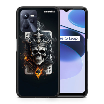 Θήκη Realme C35 Skull King Ace από τη Smartfits με σχέδιο στο πίσω μέρος και μαύρο περίβλημα | Realme C35 Skull King Ace case with colorful back and black bezels