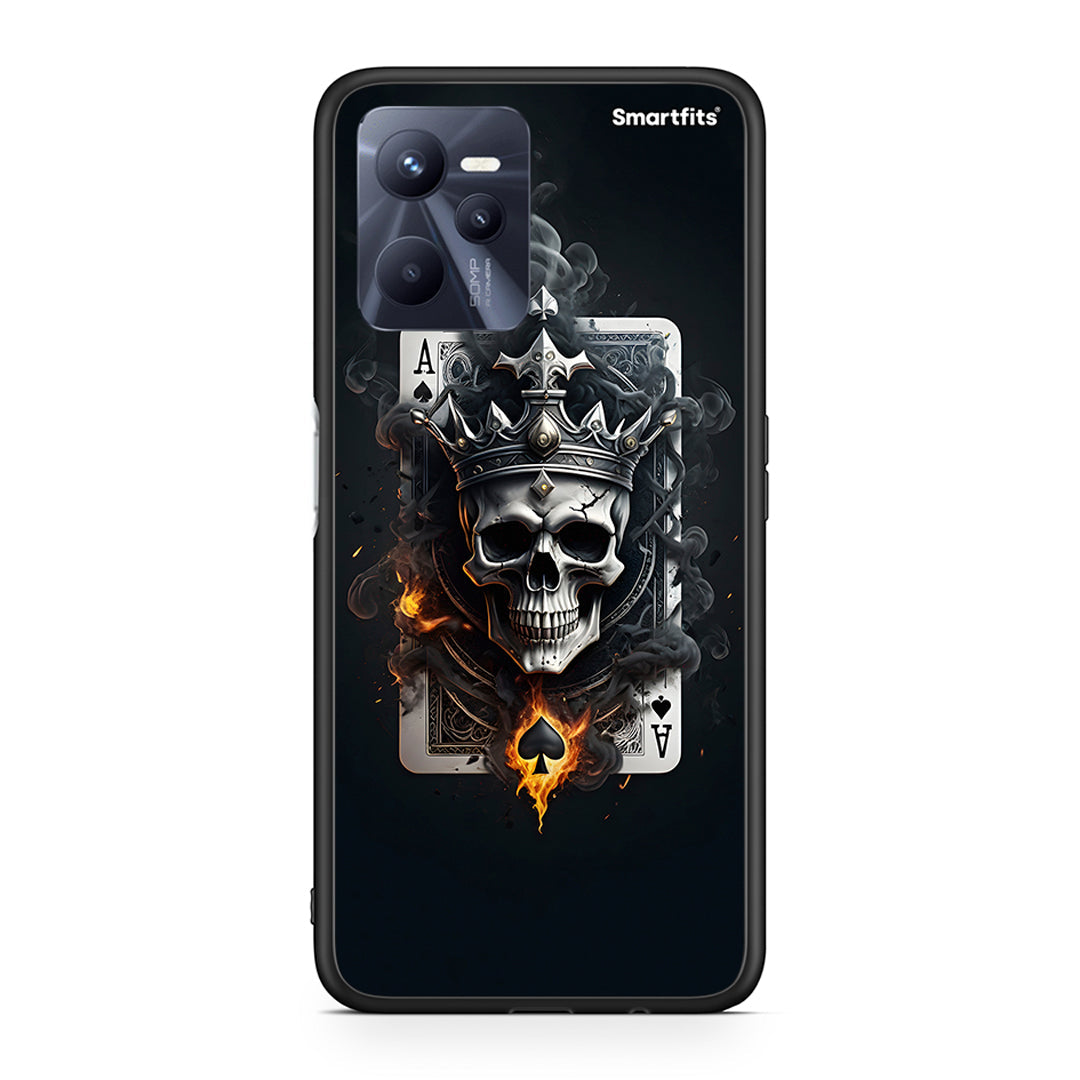 Realme C35 Skull King Ace θήκη από τη Smartfits με σχέδιο στο πίσω μέρος και μαύρο περίβλημα | Smartphone case with colorful back and black bezels by Smartfits