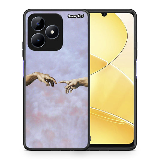 Θήκη Realme C51 Adam Hand από τη Smartfits με σχέδιο στο πίσω μέρος και μαύρο περίβλημα | Realme C51 Adam Hand case with colorful back and black bezels