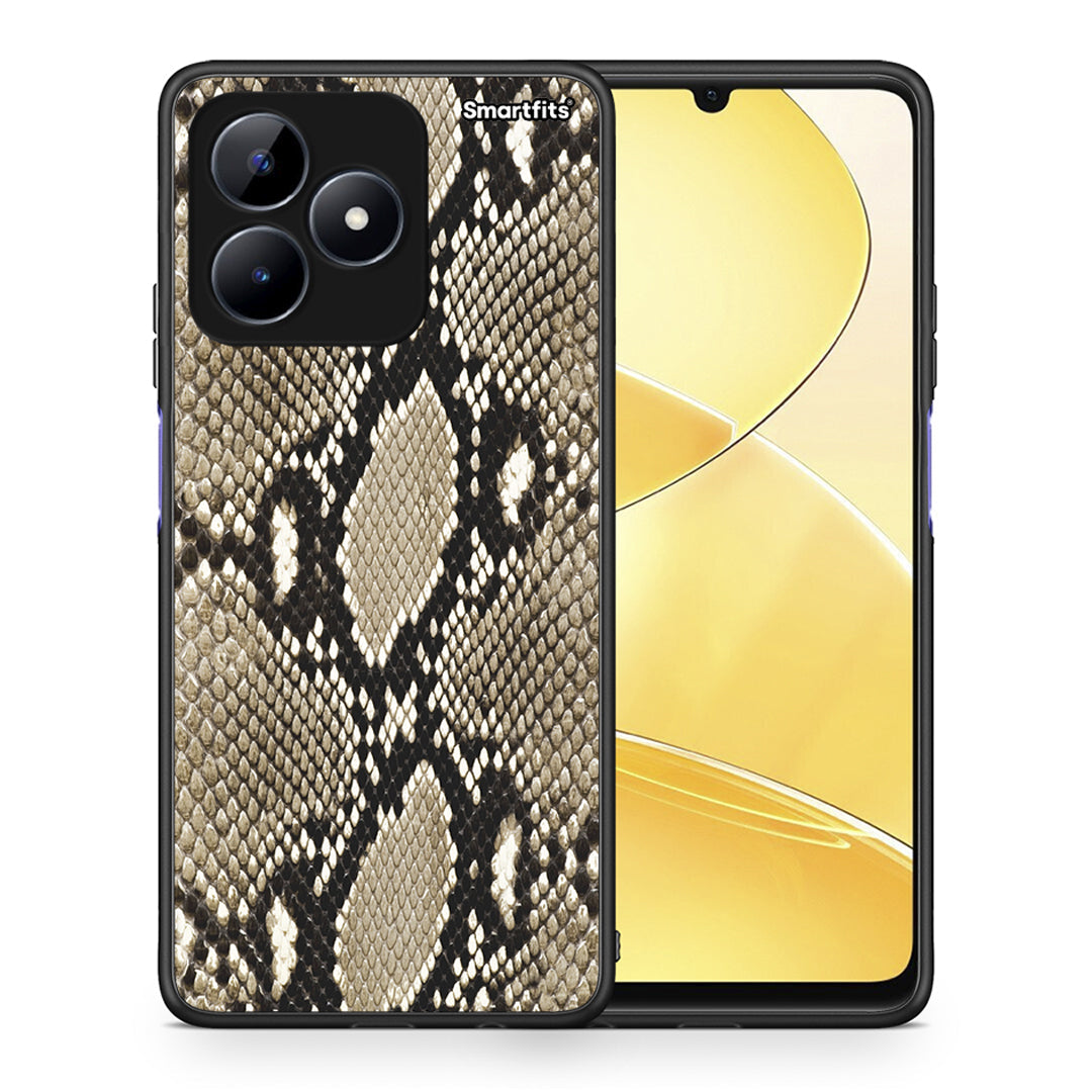 Θήκη Realme C51 Fashion Snake Animal από τη Smartfits με σχέδιο στο πίσω μέρος και μαύρο περίβλημα | Realme C51 Fashion Snake Animal case with colorful back and black bezels