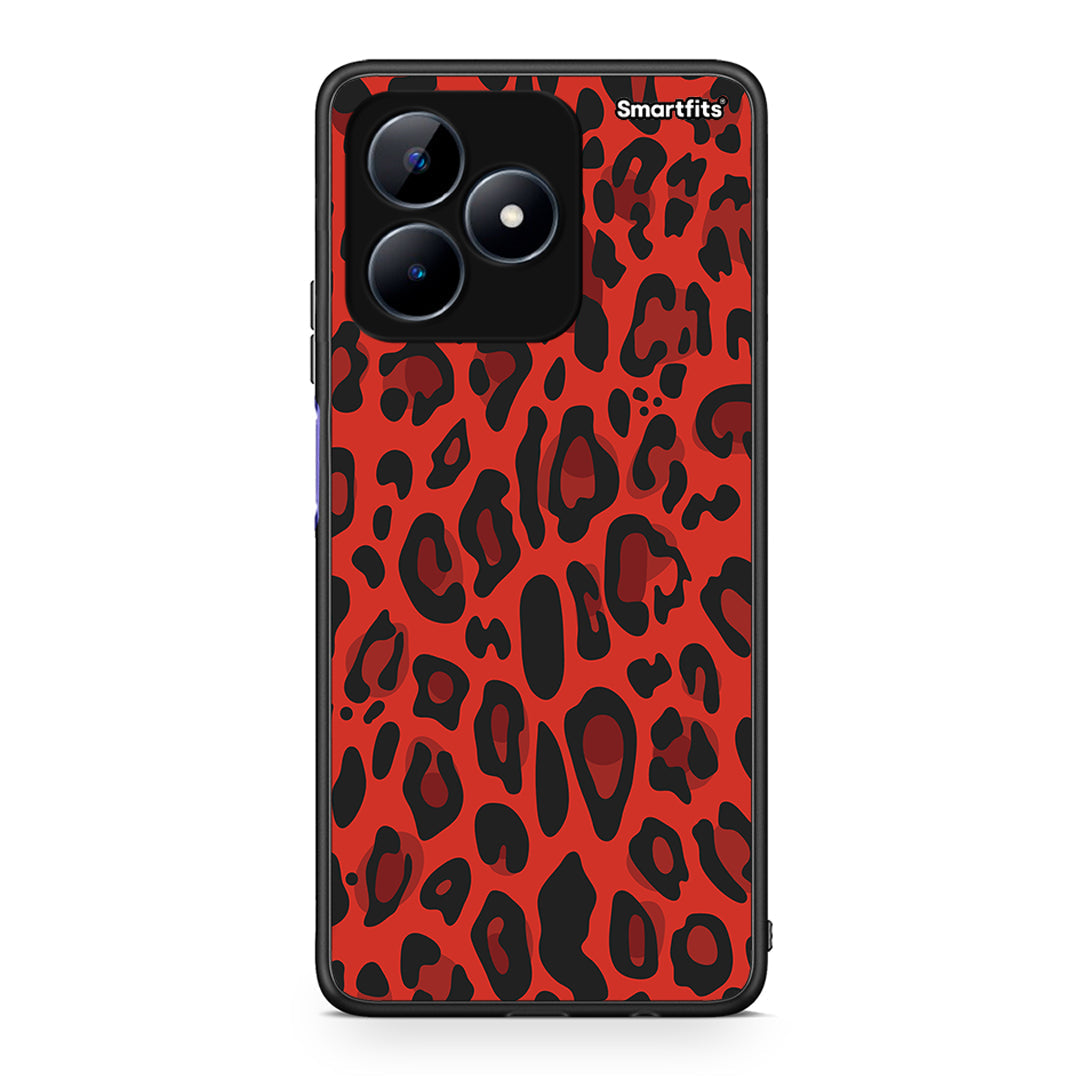 4 - Realme Note 50 Red Leopard Animal case, cover, bumper