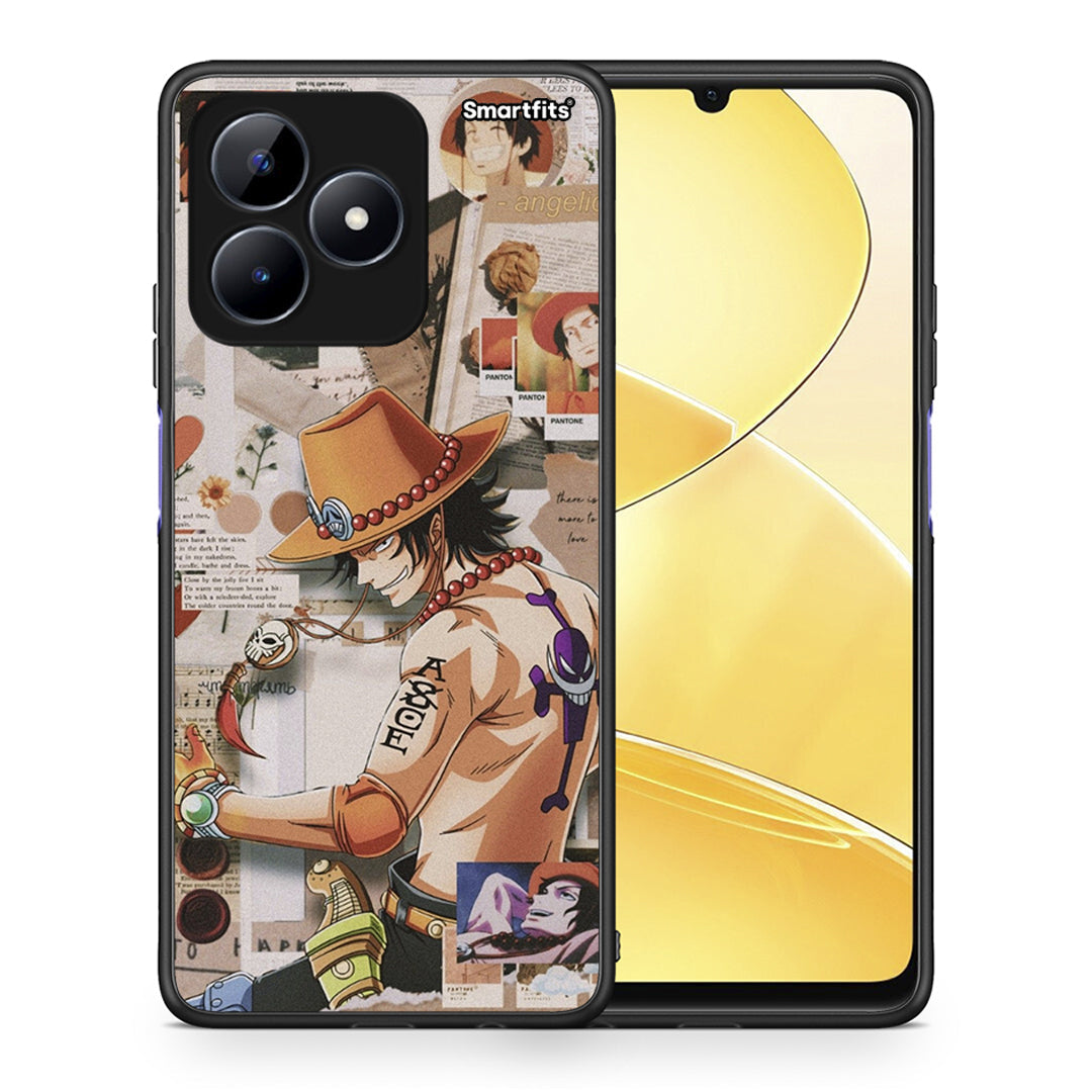 Θήκη Realme C51 Anime Collage από τη Smartfits με σχέδιο στο πίσω μέρος και μαύρο περίβλημα | Realme C51 Anime Collage case with colorful back and black bezels