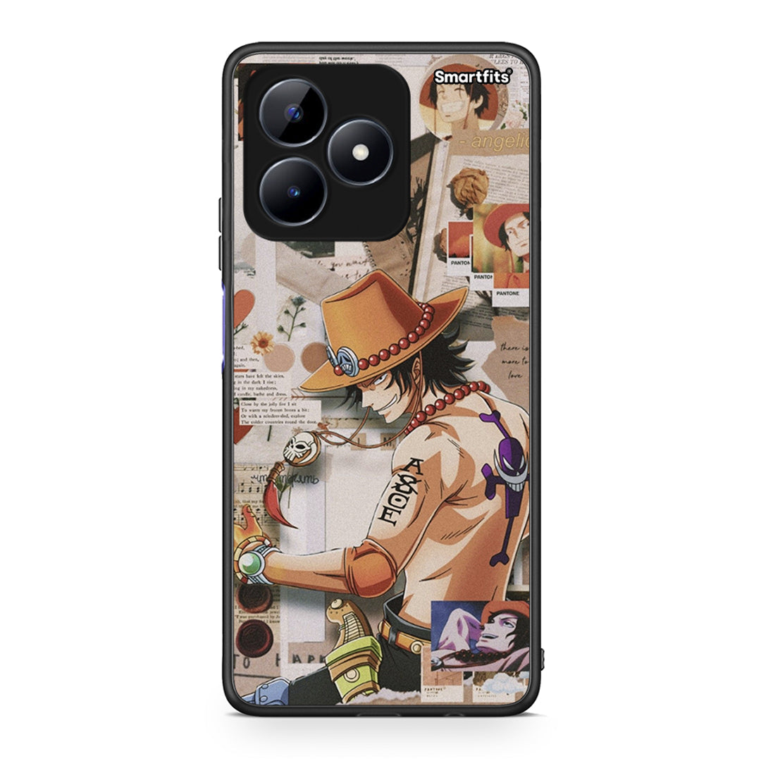 Realme Note 50 Anime Collage θήκη από τη Smartfits με σχέδιο στο πίσω μέρος και μαύρο περίβλημα | Smartphone case with colorful back and black bezels by Smartfits