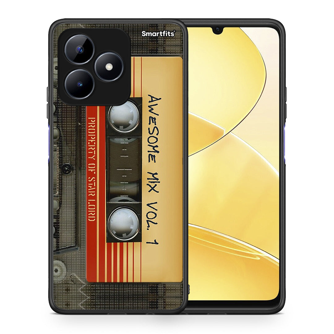 Θήκη Realme C51 Awesome Mix από τη Smartfits με σχέδιο στο πίσω μέρος και μαύρο περίβλημα | Realme C51 Awesome Mix case with colorful back and black bezels