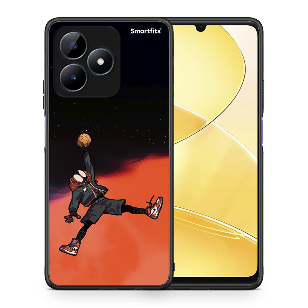 Θήκη Realme Note 50 Basketball Hero από τη Smartfits με σχέδιο στο πίσω μέρος και μαύρο περίβλημα | Realme Note 50 Basketball Hero case with colorful back and black bezels