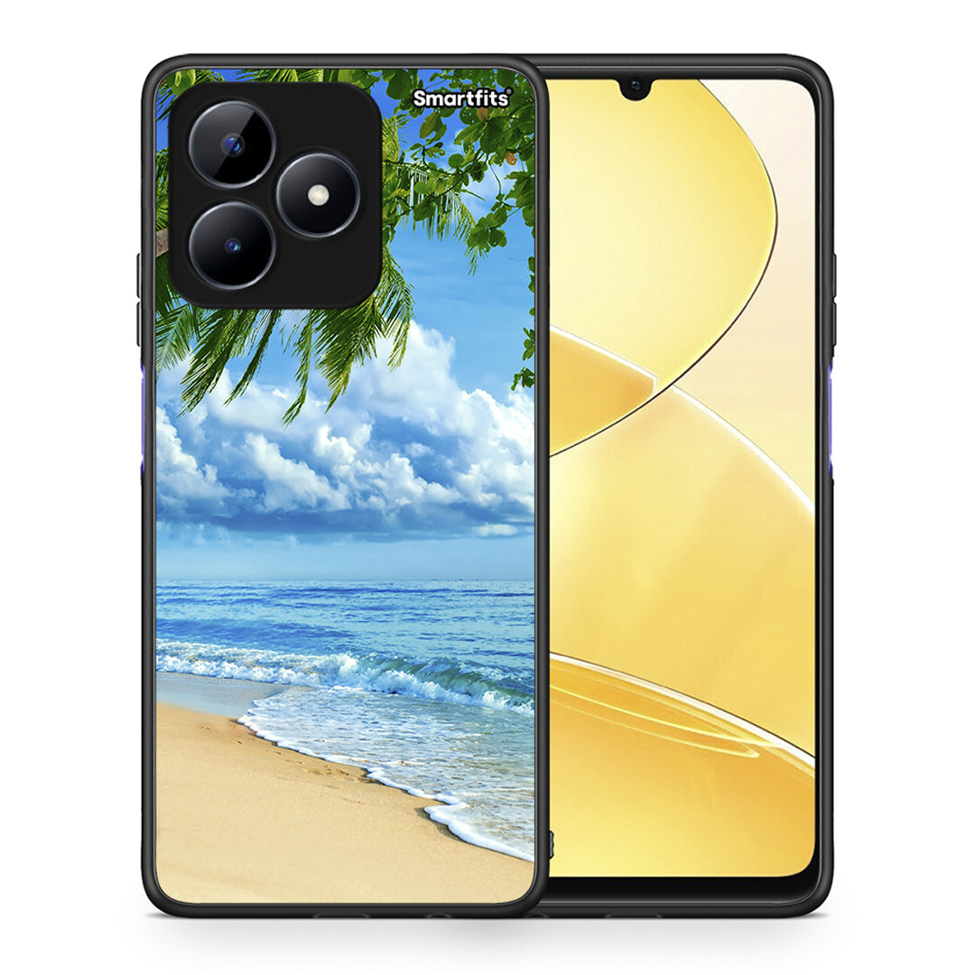 Θήκη Realme C51 Beautiful Beach από τη Smartfits με σχέδιο στο πίσω μέρος και μαύρο περίβλημα | Realme C51 Beautiful Beach case with colorful back and black bezels