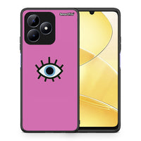 Thumbnail for Θήκη Realme Note 50 Blue Eye Pink από τη Smartfits με σχέδιο στο πίσω μέρος και μαύρο περίβλημα | Realme Note 50 Blue Eye Pink case with colorful back and black bezels