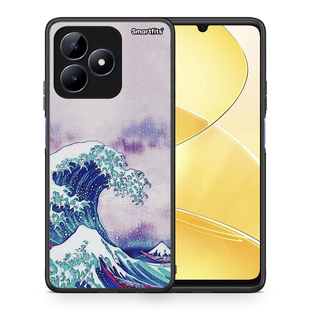 Θήκη Realme Note 50 Blue Waves από τη Smartfits με σχέδιο στο πίσω μέρος και μαύρο περίβλημα | Realme Note 50 Blue Waves case with colorful back and black bezels