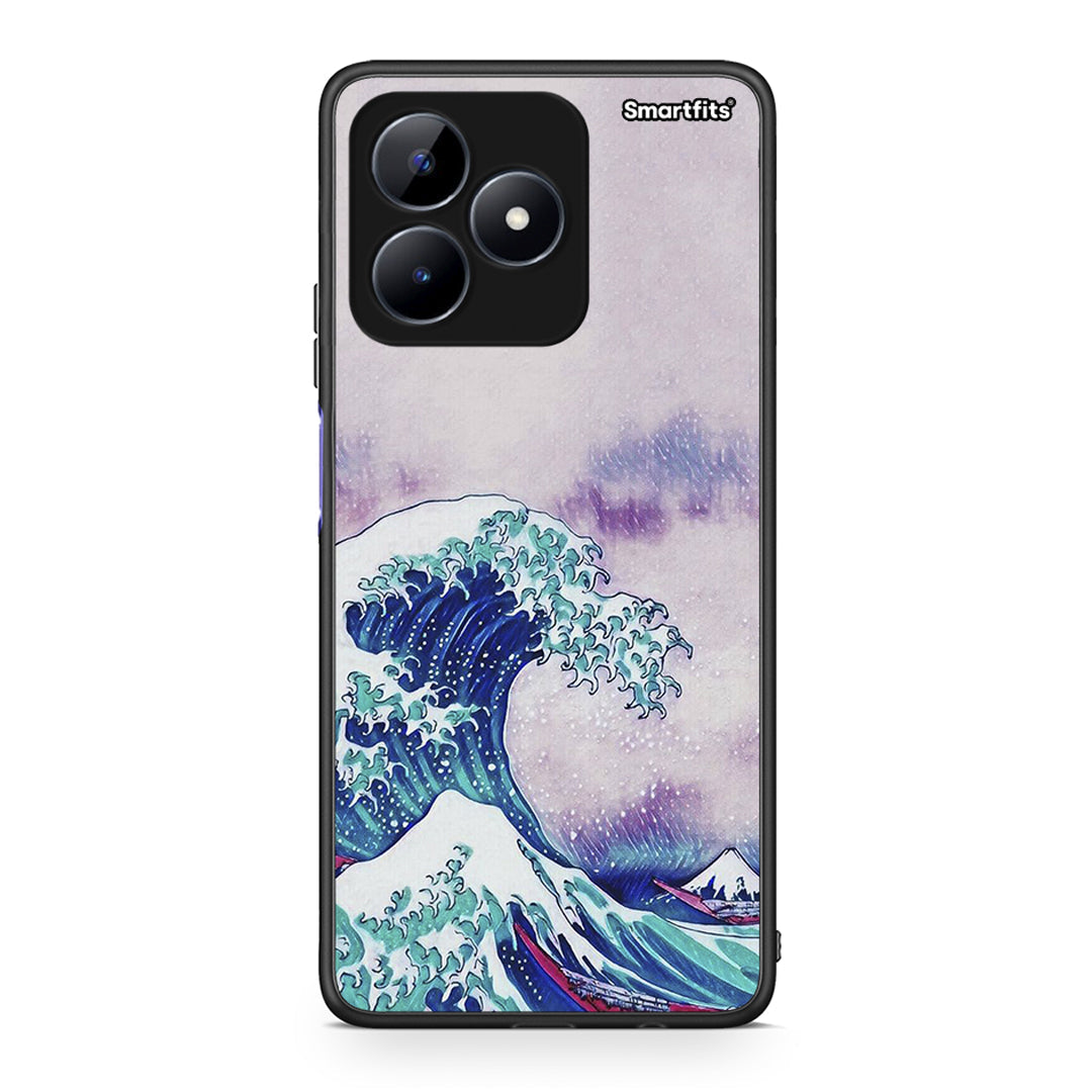 Realme Note 50 Blue Waves θήκη από τη Smartfits με σχέδιο στο πίσω μέρος και μαύρο περίβλημα | Smartphone case with colorful back and black bezels by Smartfits