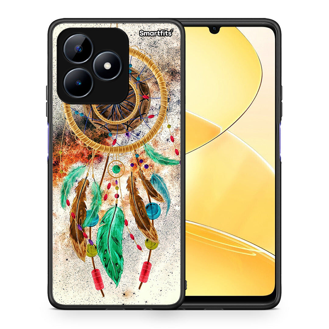 Θήκη Realme C51 DreamCatcher Boho από τη Smartfits με σχέδιο στο πίσω μέρος και μαύρο περίβλημα | Realme C51 DreamCatcher Boho case with colorful back and black bezels