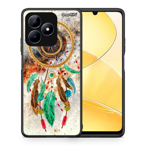 Θήκη Realme C51 DreamCatcher Boho από τη Smartfits με σχέδιο στο πίσω μέρος και μαύρο περίβλημα | Realme C51 DreamCatcher Boho case with colorful back and black bezels