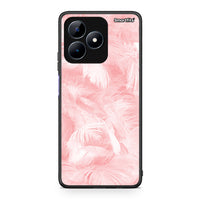 Thumbnail for 33 - Realme C51 Pink Feather Boho case, cover, bumper