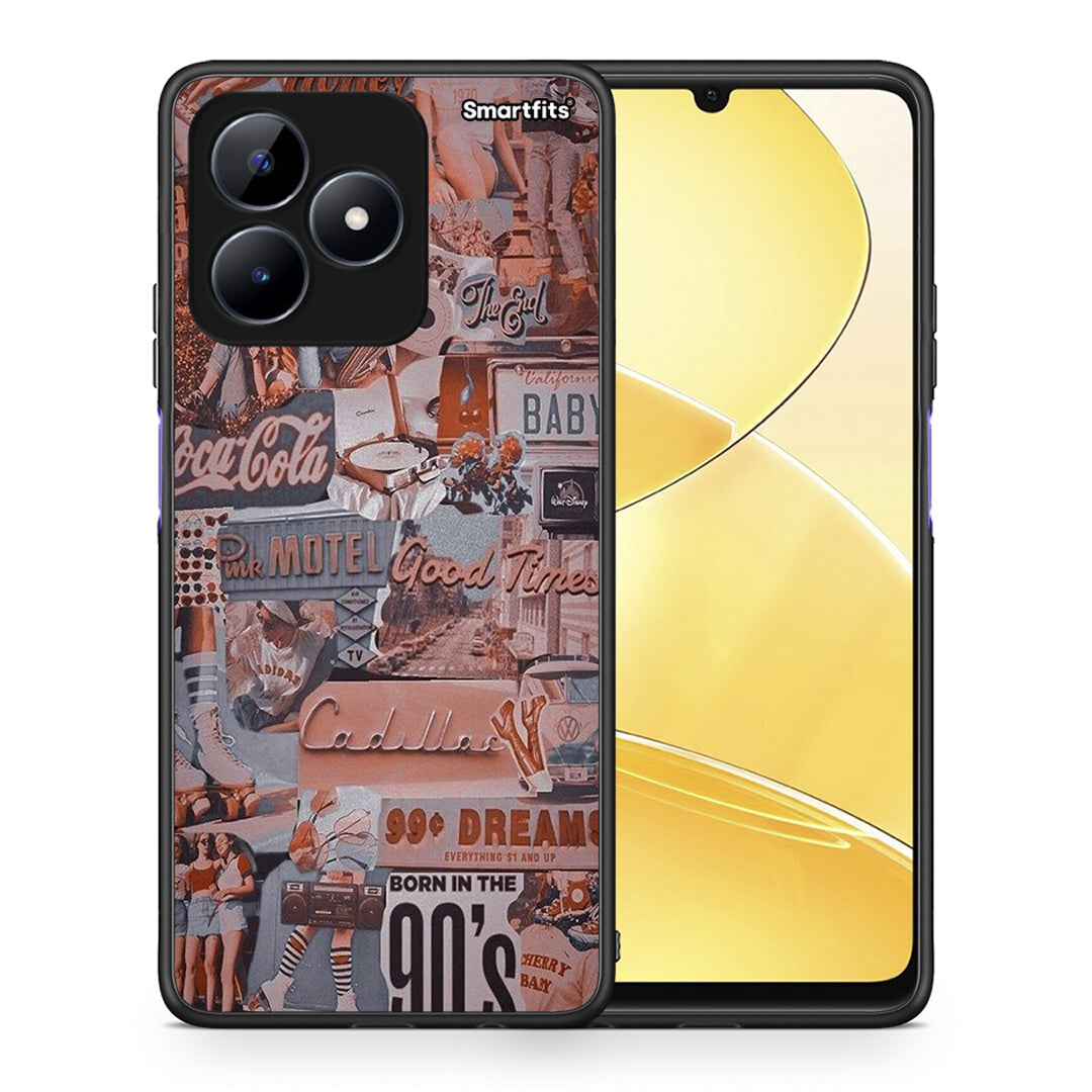 Θήκη Realme C51 Born In 90s από τη Smartfits με σχέδιο στο πίσω μέρος και μαύρο περίβλημα | Realme C51 Born In 90s case with colorful back and black bezels