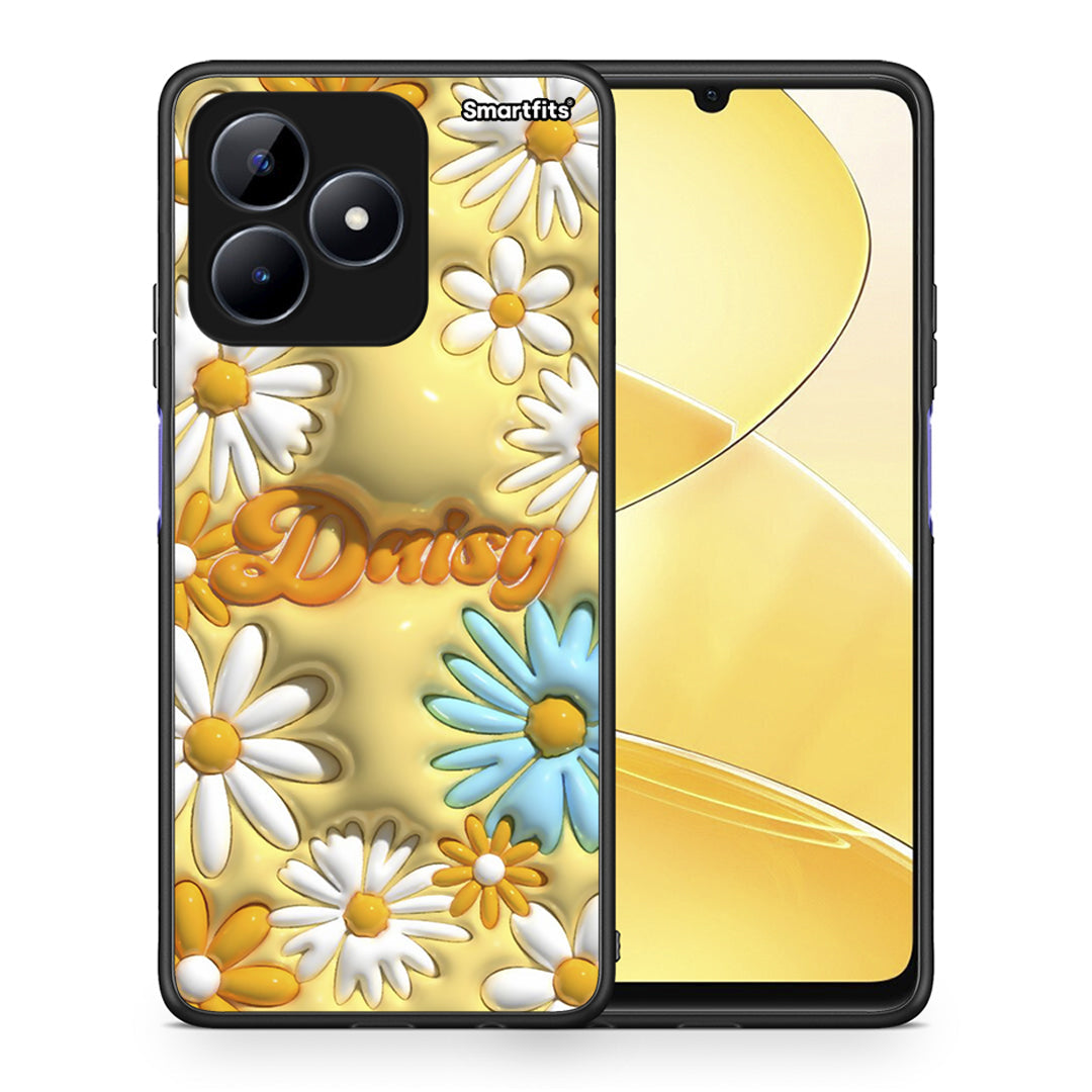 Θήκη Realme C51 Bubble Daisies από τη Smartfits με σχέδιο στο πίσω μέρος και μαύρο περίβλημα | Realme C51 Bubble Daisies case with colorful back and black bezels
