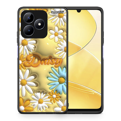 Θήκη Realme C51 Bubble Daisies από τη Smartfits με σχέδιο στο πίσω μέρος και μαύρο περίβλημα | Realme C51 Bubble Daisies case with colorful back and black bezels