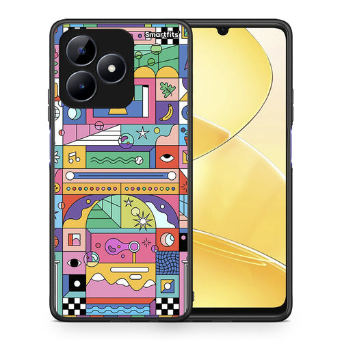 Θήκη Realme C51 Bubbles Soap από τη Smartfits με σχέδιο στο πίσω μέρος και μαύρο περίβλημα | Realme C51 Bubbles Soap case with colorful back and black bezels