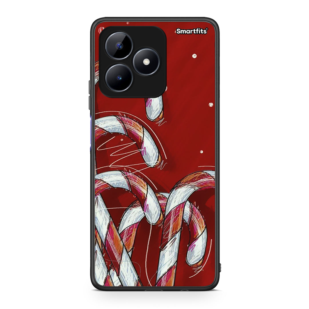 Realme Note 50 Candy Cane θήκη από τη Smartfits με σχέδιο στο πίσω μέρος και μαύρο περίβλημα | Smartphone case with colorful back and black bezels by Smartfits