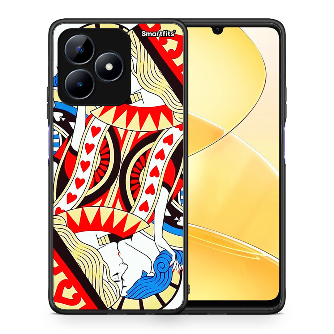 Θήκη Realme C51 Card Love από τη Smartfits με σχέδιο στο πίσω μέρος και μαύρο περίβλημα | Realme C51 Card Love case with colorful back and black bezels