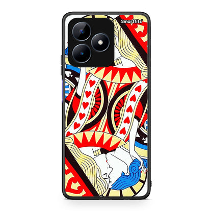 Realme C51 Card Love θήκη από τη Smartfits με σχέδιο στο πίσω μέρος και μαύρο περίβλημα | Smartphone case with colorful back and black bezels by Smartfits