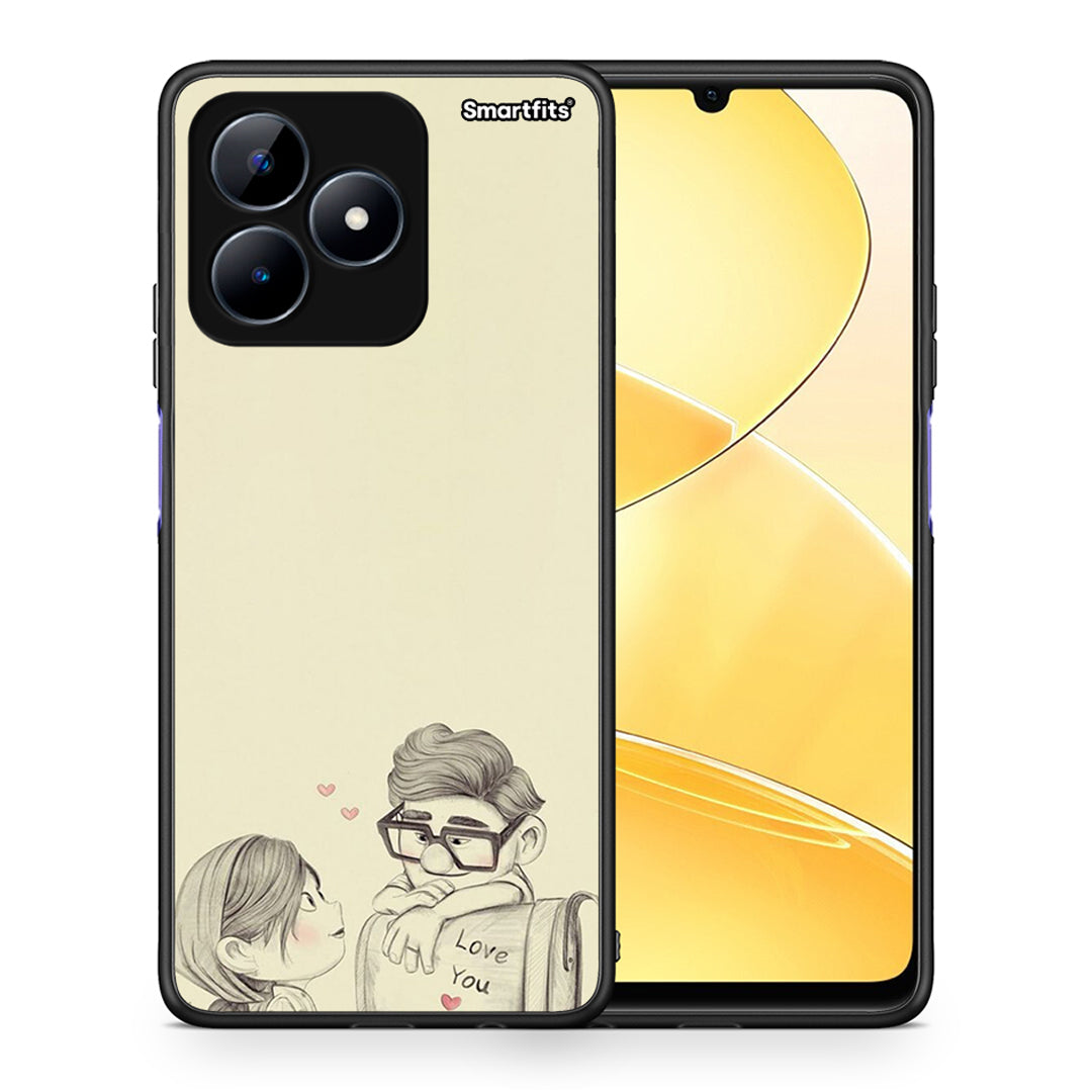 Θήκη Realme Note 50 Carl And Ellie από τη Smartfits με σχέδιο στο πίσω μέρος και μαύρο περίβλημα | Realme Note 50 Carl And Ellie case with colorful back and black bezels