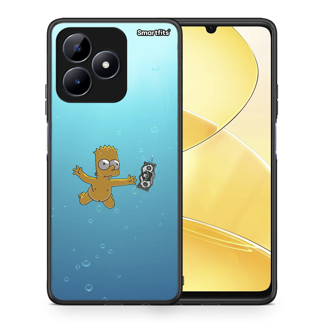 Θήκη Realme C51 Chasing Money από τη Smartfits με σχέδιο στο πίσω μέρος και μαύρο περίβλημα | Realme C51 Chasing Money case with colorful back and black bezels