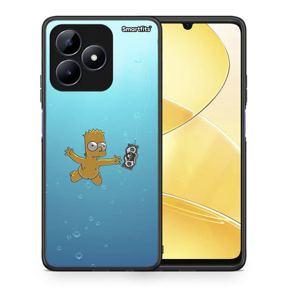 Θήκη Realme C51 Chasing Money από τη Smartfits με σχέδιο στο πίσω μέρος και μαύρο περίβλημα | Realme C51 Chasing Money case with colorful back and black bezels