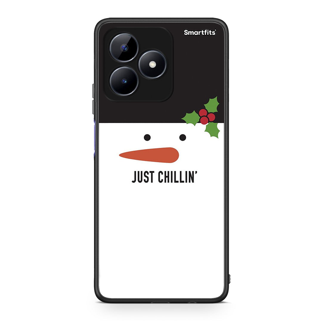 Realme C51 Christmas Chillin θήκη από τη Smartfits με σχέδιο στο πίσω μέρος και μαύρο περίβλημα | Smartphone case with colorful back and black bezels by Smartfits