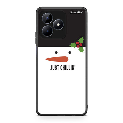 Realme C51 Christmas Chillin θήκη από τη Smartfits με σχέδιο στο πίσω μέρος και μαύρο περίβλημα | Smartphone case with colorful back and black bezels by Smartfits