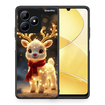 Θήκη Realme C51 Christmas Cutie από τη Smartfits με σχέδιο στο πίσω μέρος και μαύρο περίβλημα | Realme C51 Christmas Cutie case with colorful back and black bezels