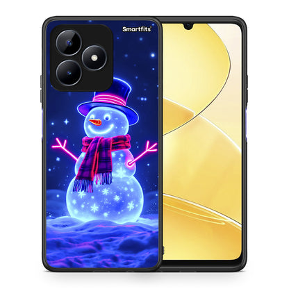 Christmas Neon Snowman - Realme C51 θήκη