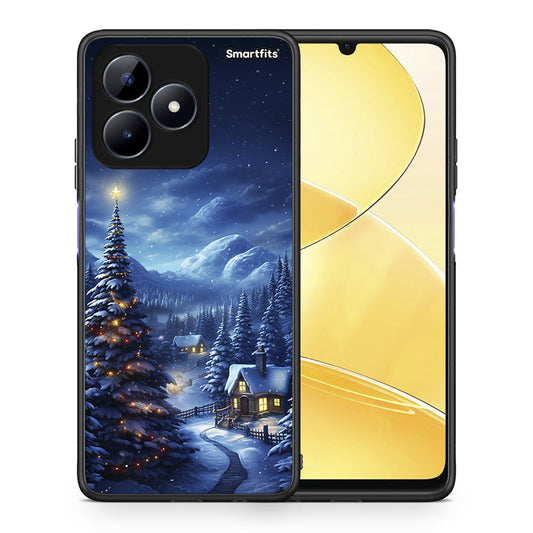 Θήκη Realme C51 Christmas Scenery από τη Smartfits με σχέδιο στο πίσω μέρος και μαύρο περίβλημα | Realme C51 Christmas Scenery case with colorful back and black bezels
