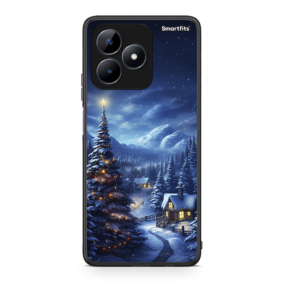 Realme Note 50 Christmas Scenery θήκη από τη Smartfits με σχέδιο στο πίσω μέρος και μαύρο περίβλημα | Smartphone case with colorful back and black bezels by Smartfits