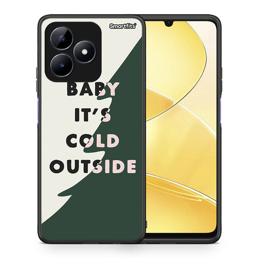 Θήκη Realme C51 Cold Outside από τη Smartfits με σχέδιο στο πίσω μέρος και μαύρο περίβλημα | Realme C51 Cold Outside case with colorful back and black bezels