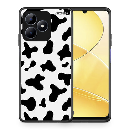 Θήκη Realme C51 Cow Print από τη Smartfits με σχέδιο στο πίσω μέρος και μαύρο περίβλημα | Realme C51 Cow Print case with colorful back and black bezels