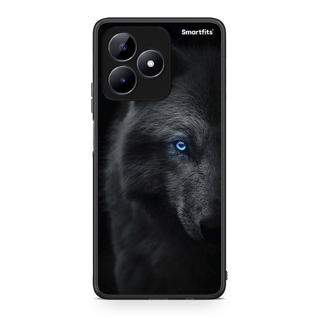 Realme C51 Dark Wolf θήκη από τη Smartfits με σχέδιο στο πίσω μέρος και μαύρο περίβλημα | Smartphone case with colorful back and black bezels by Smartfits