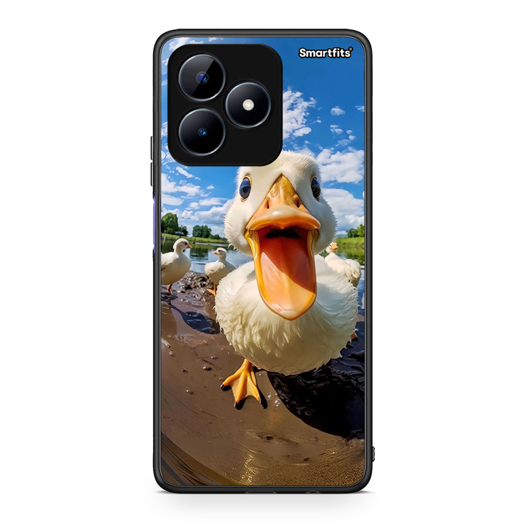 Realme C51 Duck Face θήκη από τη Smartfits με σχέδιο στο πίσω μέρος και μαύρο περίβλημα | Smartphone case with colorful back and black bezels by Smartfits