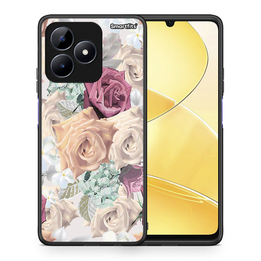 Θήκη Realme C51 Bouquet Floral από τη Smartfits με σχέδιο στο πίσω μέρος και μαύρο περίβλημα | Realme C51 Bouquet Floral case with colorful back and black bezels
