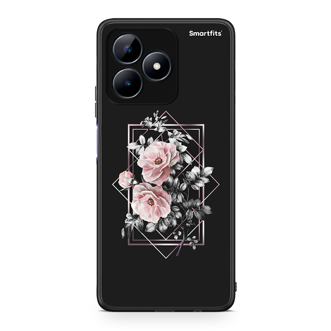 4 - Realme C51 Frame Flower case, cover, bumper