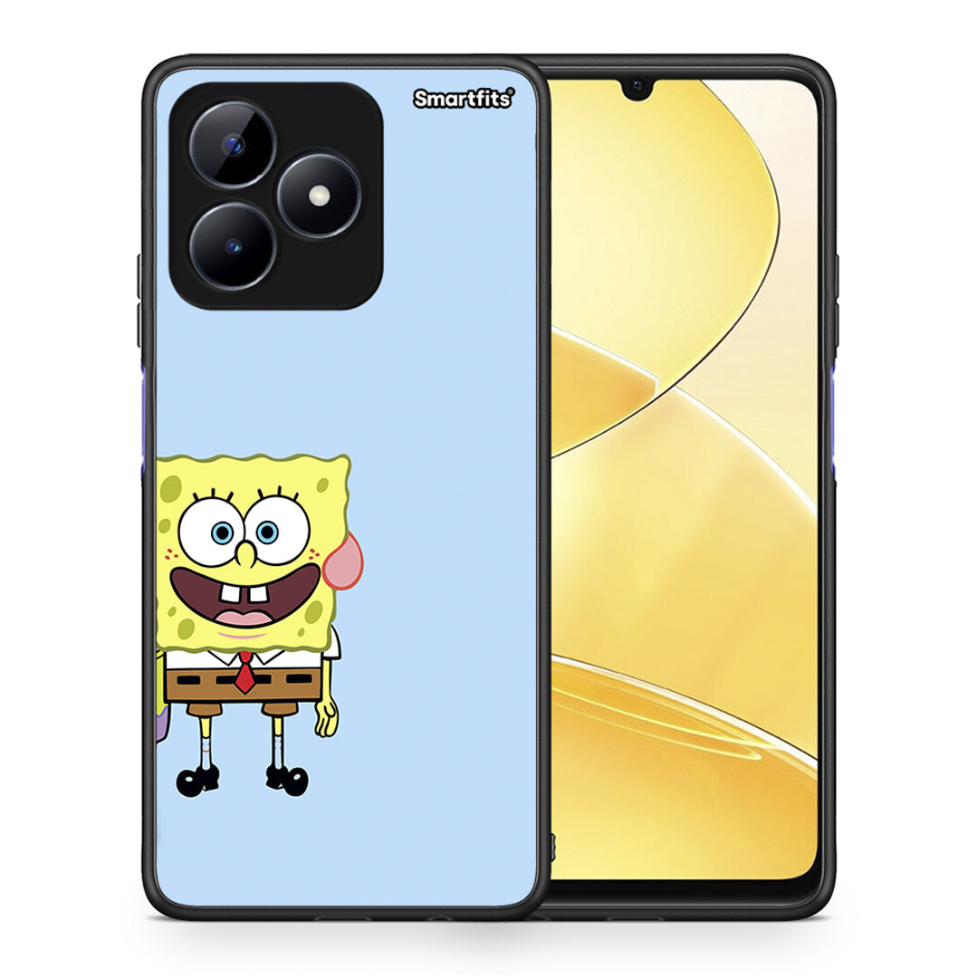 Θήκη Realme C51 Friends Bob από τη Smartfits με σχέδιο στο πίσω μέρος και μαύρο περίβλημα | Realme C51 Friends Bob case with colorful back and black bezels