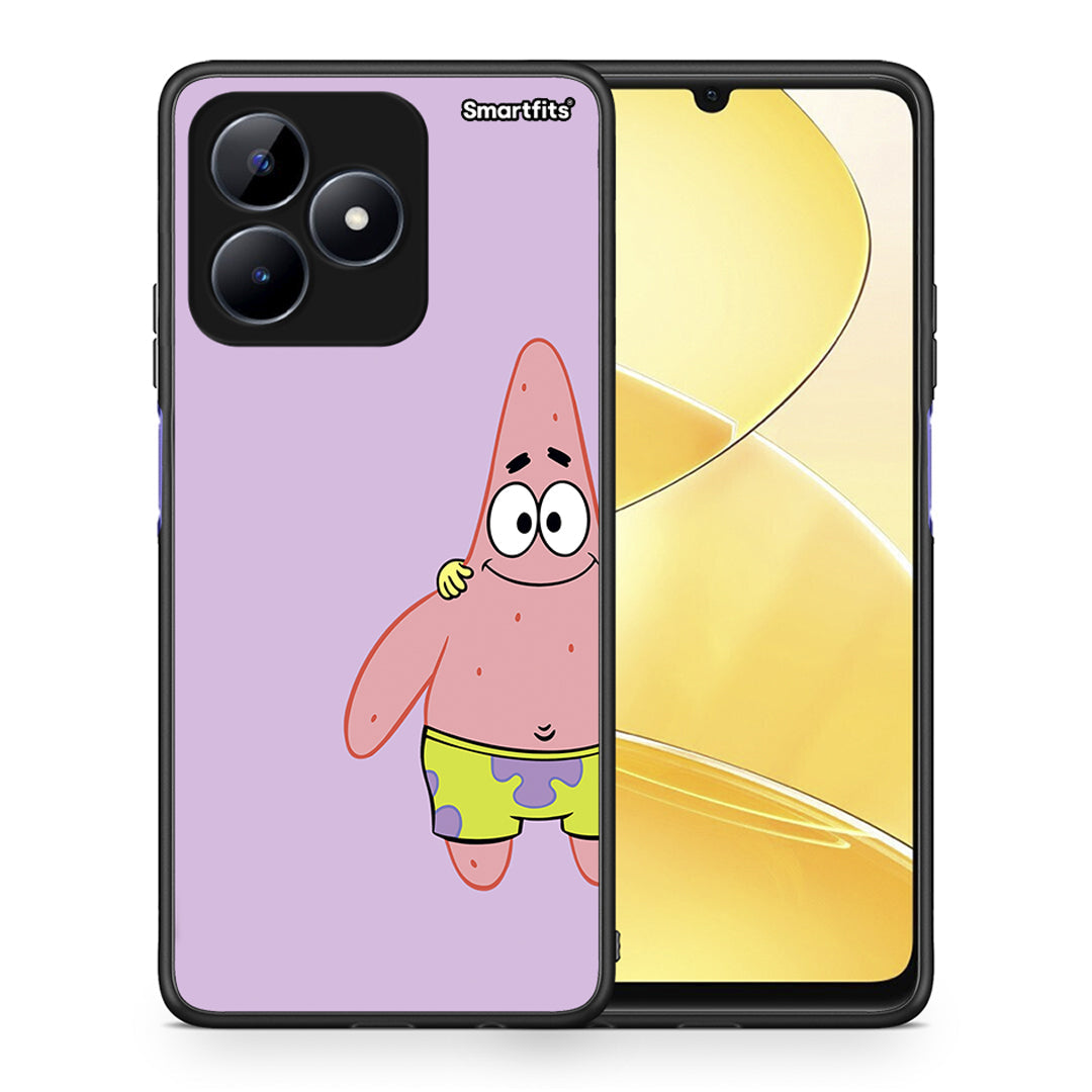 Θήκη Realme Note 50 Friends Patrick από τη Smartfits με σχέδιο στο πίσω μέρος και μαύρο περίβλημα | Realme Note 50 Friends Patrick case with colorful back and black bezels