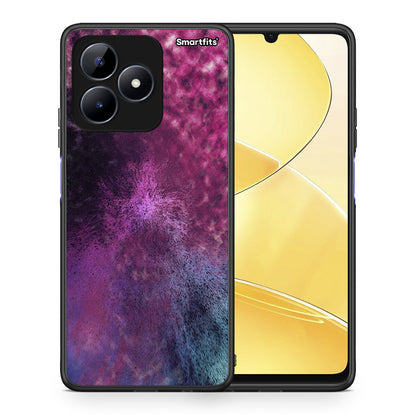 Θήκη Realme C51 Aurora Galaxy από τη Smartfits με σχέδιο στο πίσω μέρος και μαύρο περίβλημα | Realme C51 Aurora Galaxy case with colorful back and black bezels