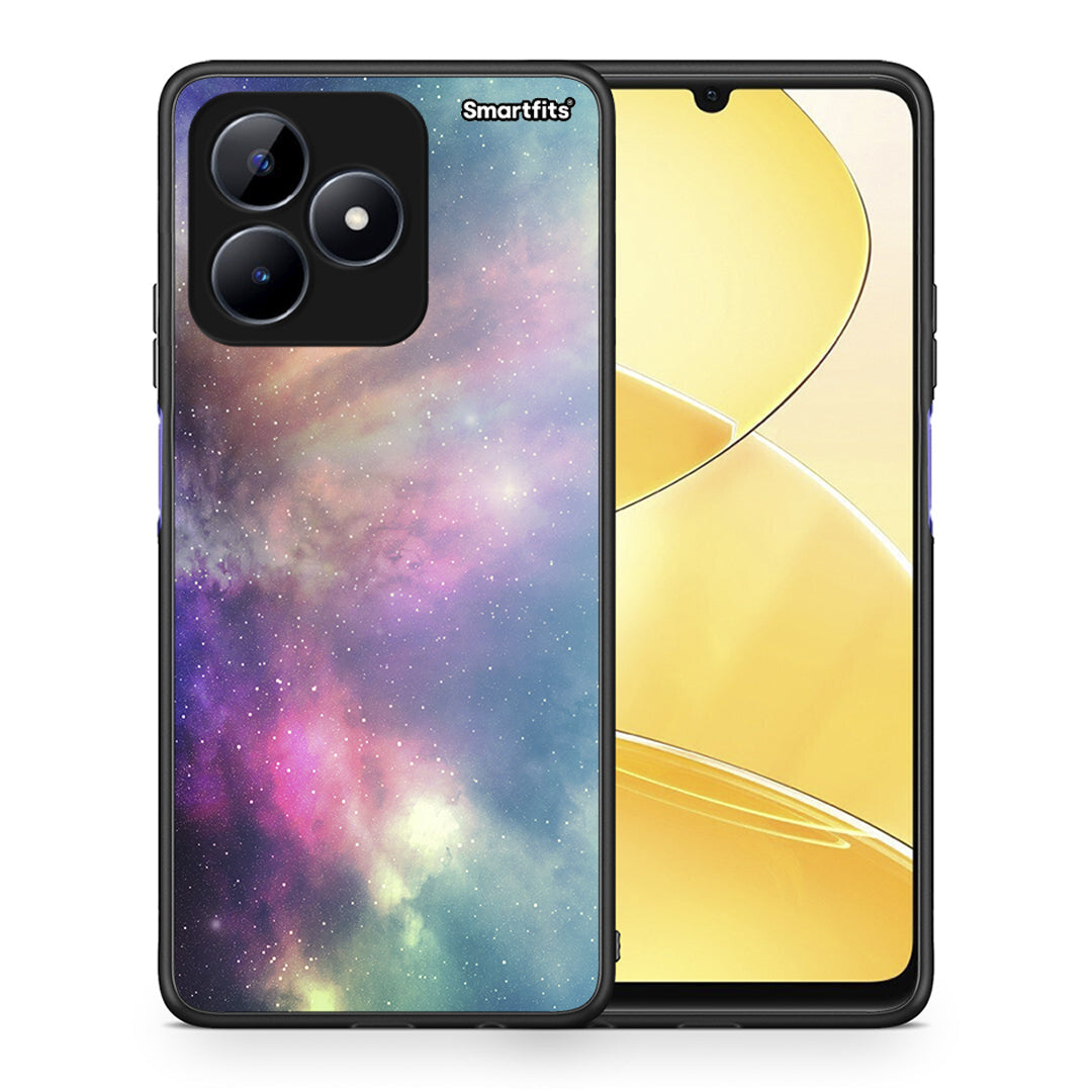 Θήκη Realme C51 Rainbow Galaxy από τη Smartfits με σχέδιο στο πίσω μέρος και μαύρο περίβλημα | Realme C51 Rainbow Galaxy case with colorful back and black bezels