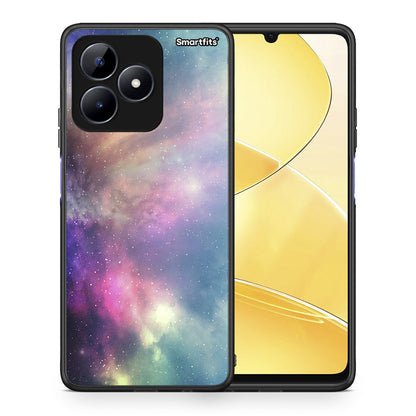 Θήκη Realme C51 Rainbow Galaxy από τη Smartfits με σχέδιο στο πίσω μέρος και μαύρο περίβλημα | Realme C51 Rainbow Galaxy case with colorful back and black bezels