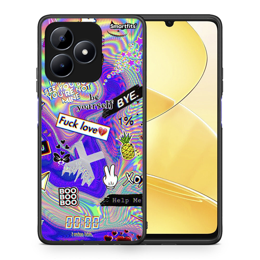 Θήκη Realme Note 50 Game Over από τη Smartfits με σχέδιο στο πίσω μέρος και μαύρο περίβλημα | Realme Note 50 Game Over case with colorful back and black bezels